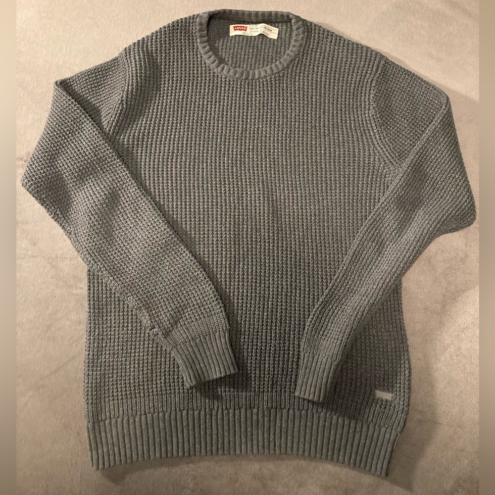 Levi's Charcoal Crewneck Sweater for Men Slim Fit 100% cotton